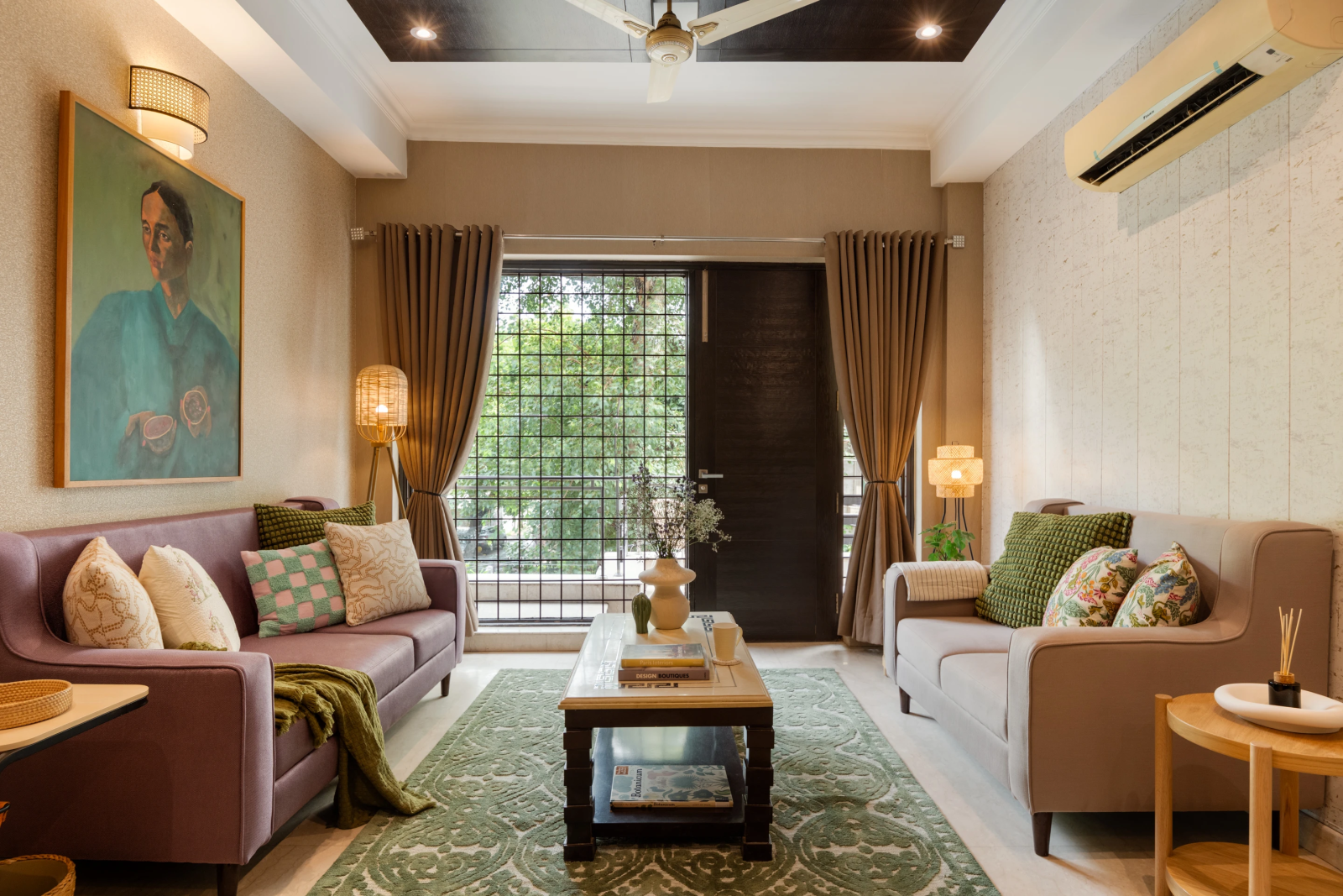 Beautiful living room at an apartment in Delhi.